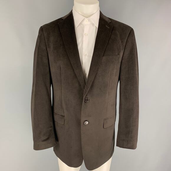 CALVIN KLEIN Size 40 Brown Polyester Notch Lapel Sport Coat - Picture 1 of 1
